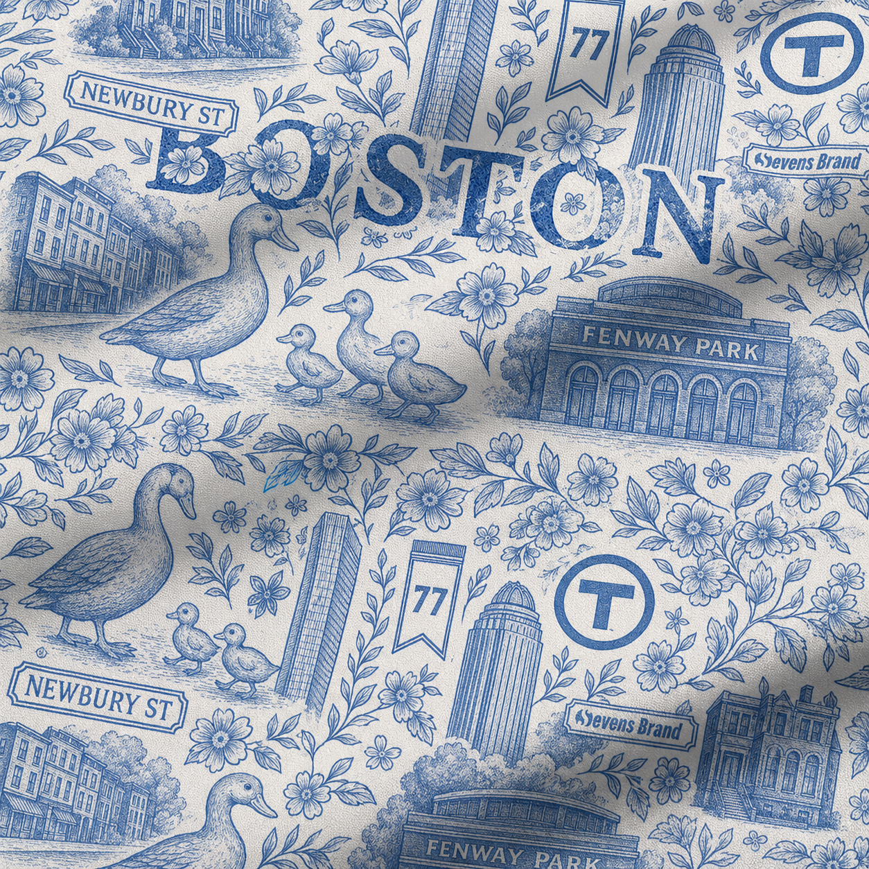 Dirty Water Boston Custom Fabric