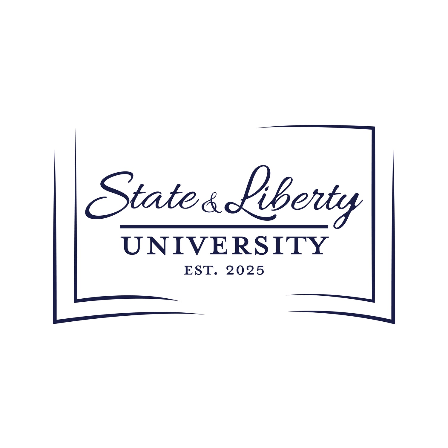 Logo of State & Liberty University with text 'Est. 2025' on a white background